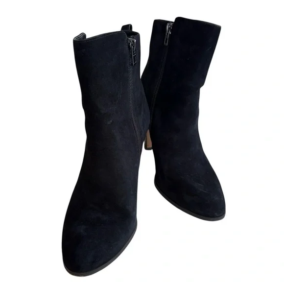 COACH WOMENS BLACK SUEDE JEMMA ANKLE BOOTIES HEEL US 10 EU 40 - Picture 1 of 12